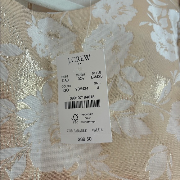 J. Crew Factory Puff Sleeve Gold Top - Picture 3 of 3
